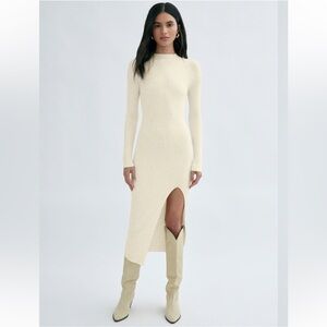 Wilfred Cream Long Sleeve Dress with Slit